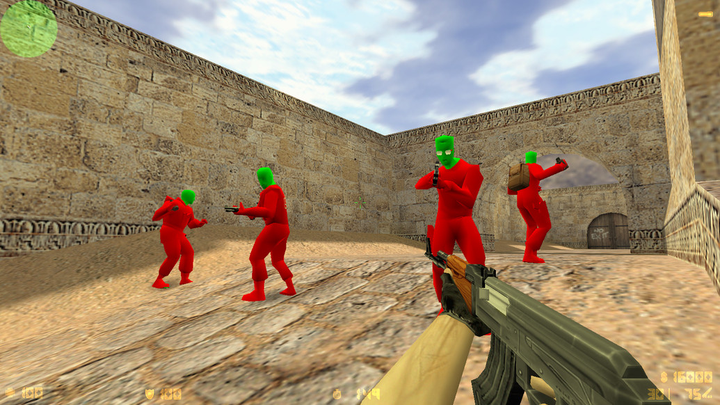 CS 1.6 с цветной головой и телом