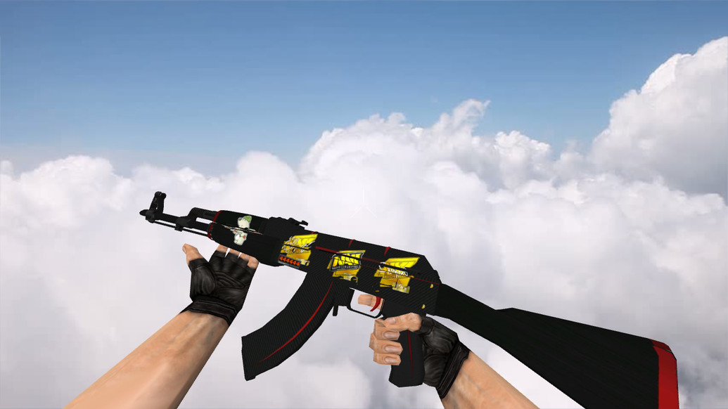 «АК-47 «Красная линия» с наклейками» для CS 1.6