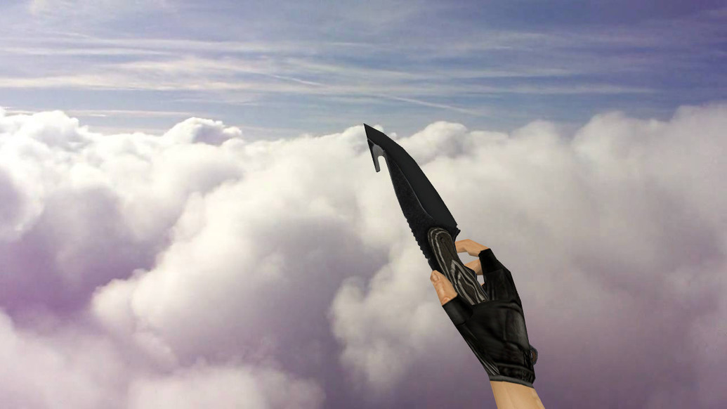 «Нож с лезвием-крюком «Черный глянец»» для CS 1.6