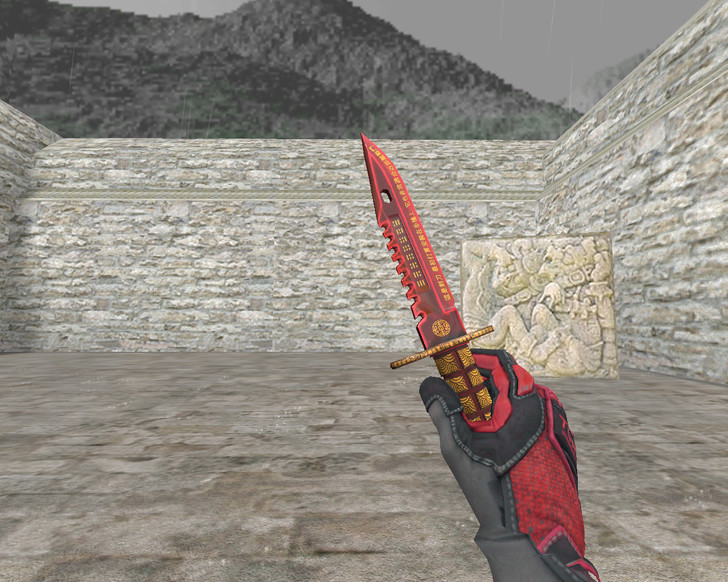 «Штык-нож М9 «Чанг» + «Перчатки спецназа | Кровавое кимоно»» для CS 1.6