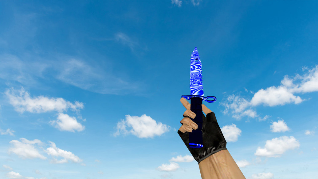 «Штык-нож M9 «Дамасская сталь» Blue» для CS 1.6